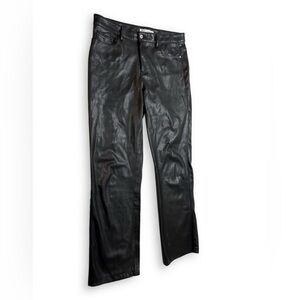 Zara Black Straight-Leg Faux Leather Pants